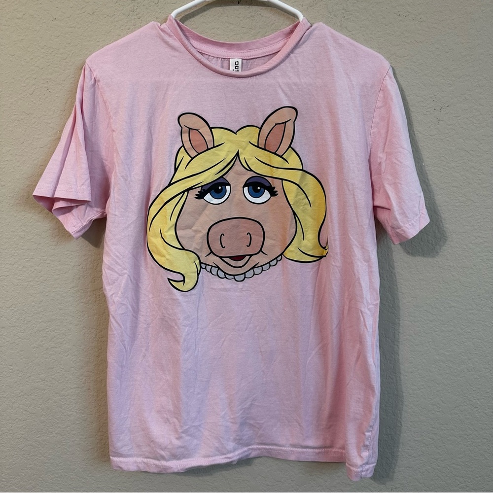 Miss Piggy T-Shirt Pink Short Sleeve The Muppets  Outlash